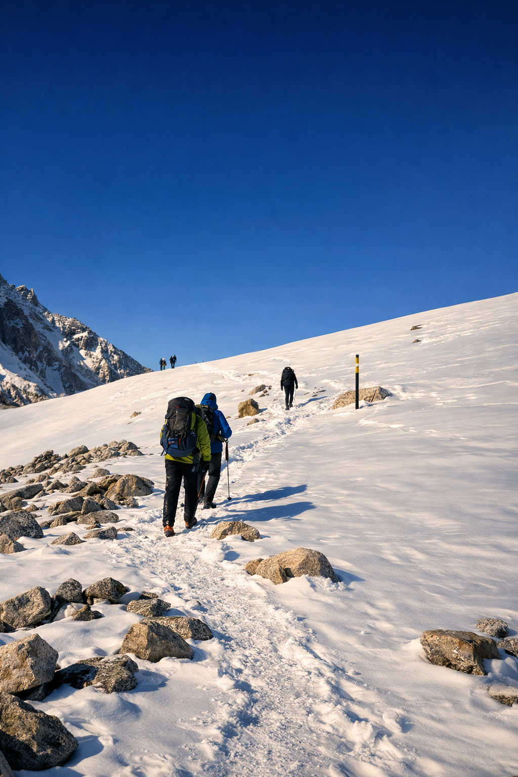 Trekkers in the Himalayas